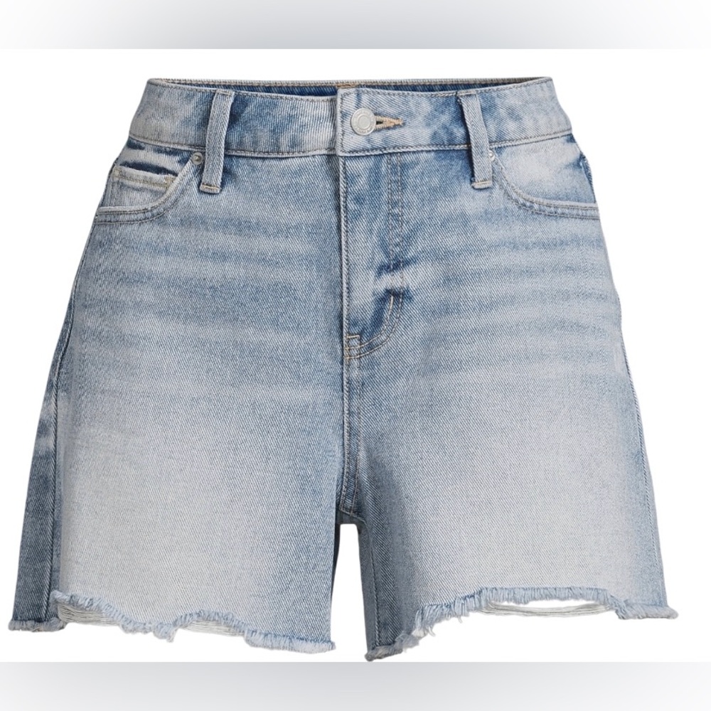 Brand New Denim Shorts with Destructed Hem, 4" Inseam